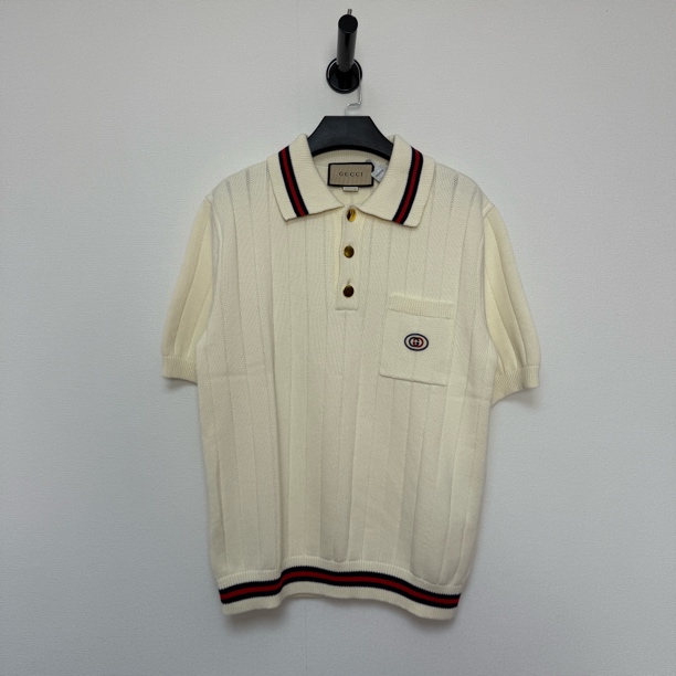 未使用 GUCCI/古驰 双G针织polo衫/XS码带吊牌