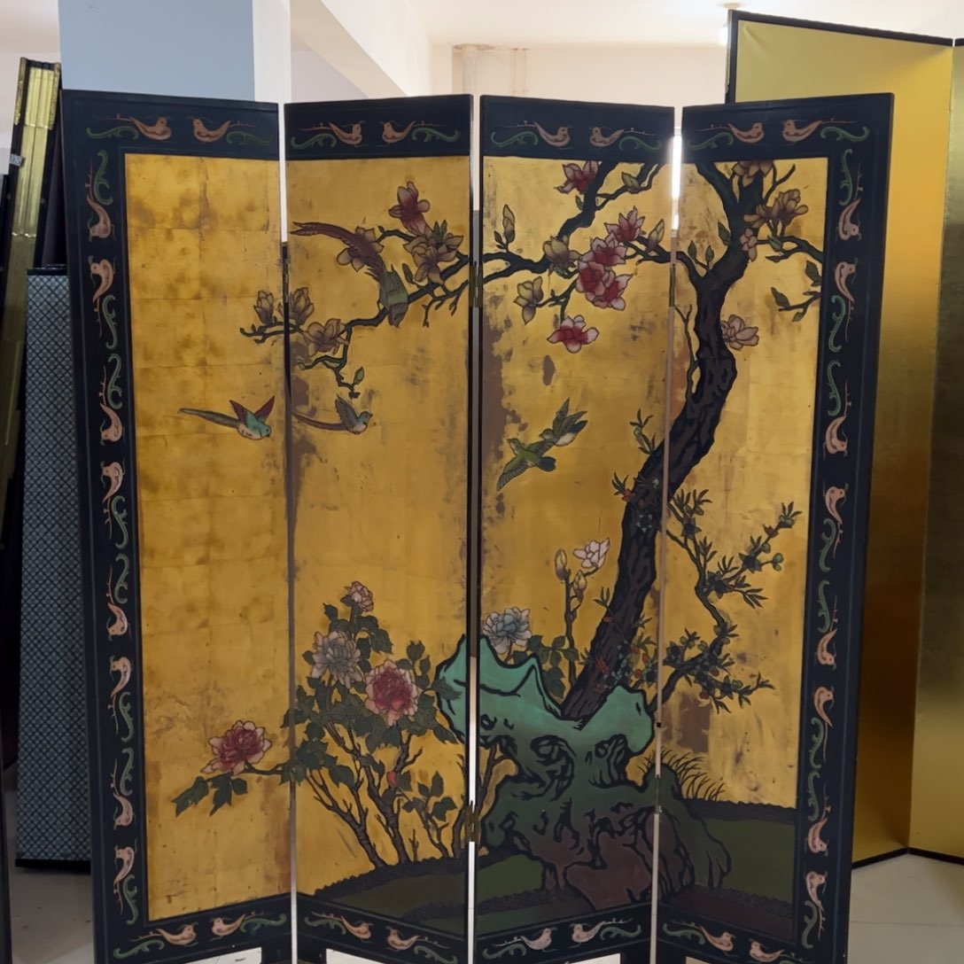 绘画屏风框画茶空间设计