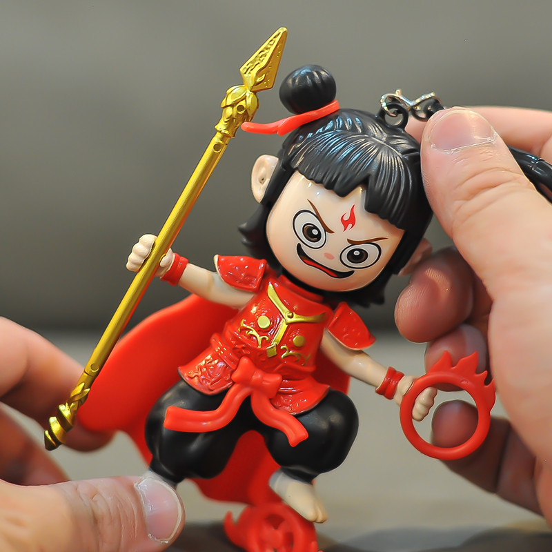 哪咤变脸娃娃正版可爱钥匙扣周边小挂件玩偶手办变脸玩偶玩具
