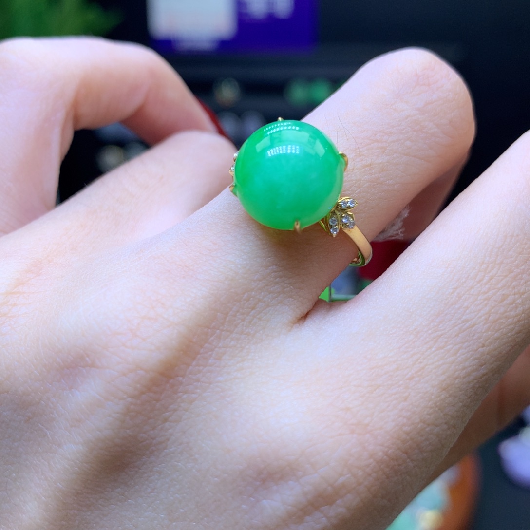 翡翠颈饰18K金镶嵌天然