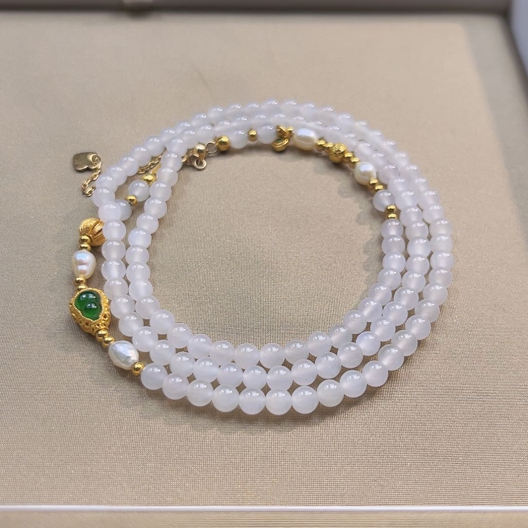 和田玉银S925镶嵌颈饰