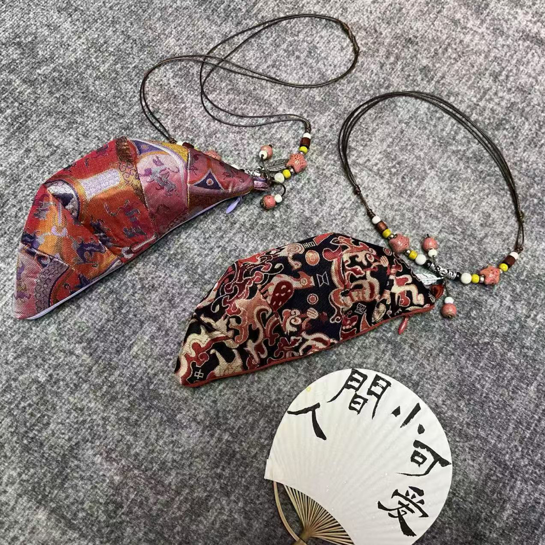 小花家蜀锦零钱小挂包（颜色图案随机发货，介意不要拍）