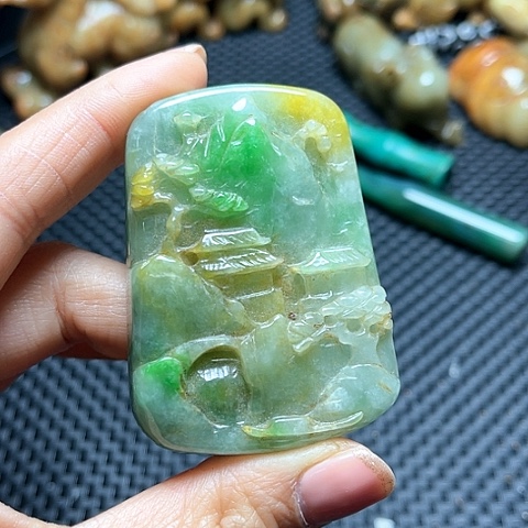 白玉菩提吊坠摆件