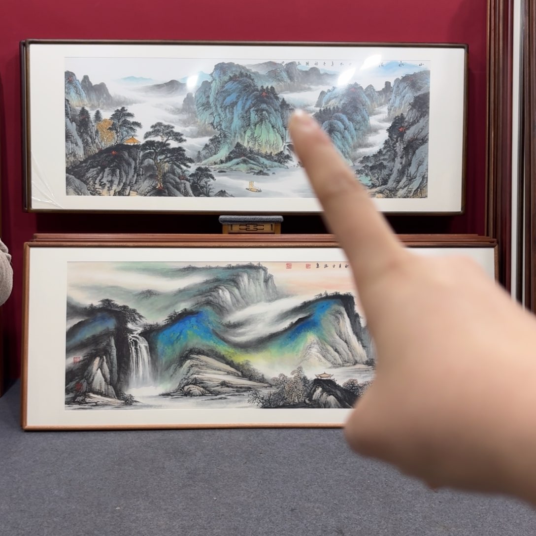 国画带框绘画210/80尺寸