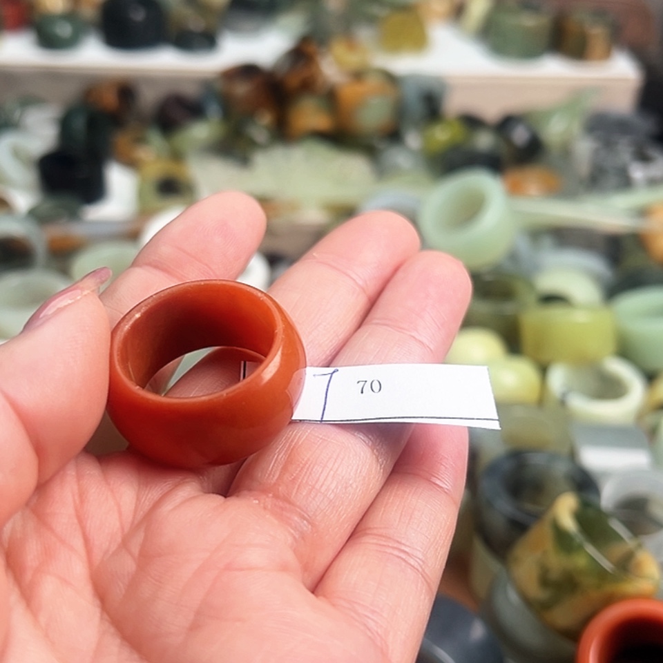 【闪购商品】未镶嵌蛇纹石玉戒指无**意