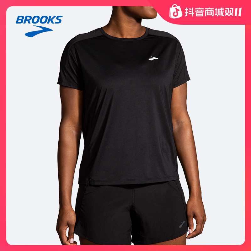 BROOKS布鲁克斯跑步T恤女士短袖运动上衣舒适透气休闲训练服夏季