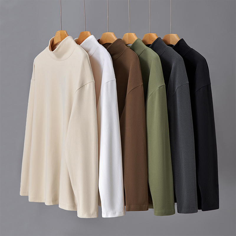 双面德绒半高领保暖弹力打底衫HD1318和D5152和HD1317长袖T恤男