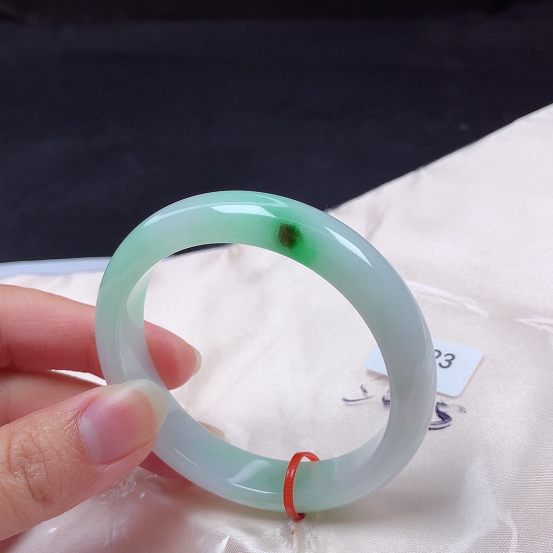 翡翠未镶嵌手镯54圈s1123