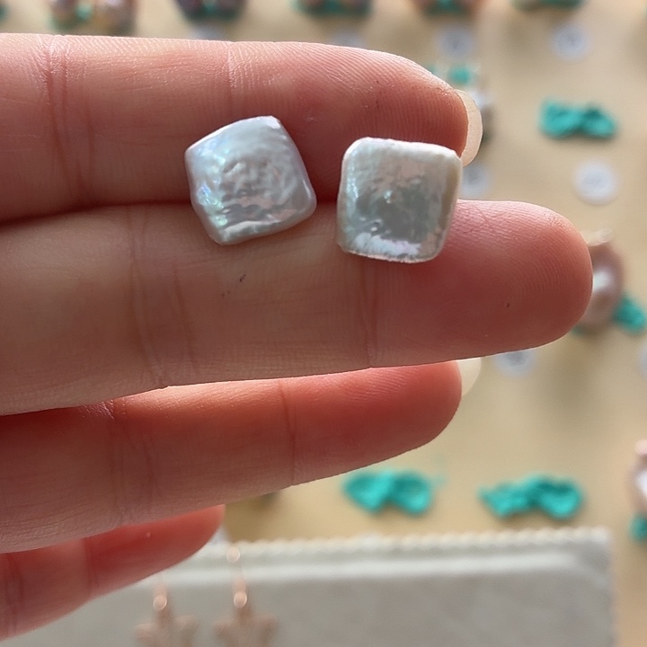 银S925镶嵌耳饰淡水珍珠