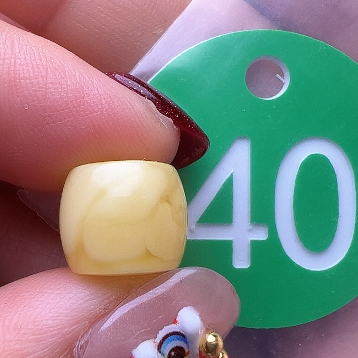 蜜蜡裸石未镶嵌花粉12m m