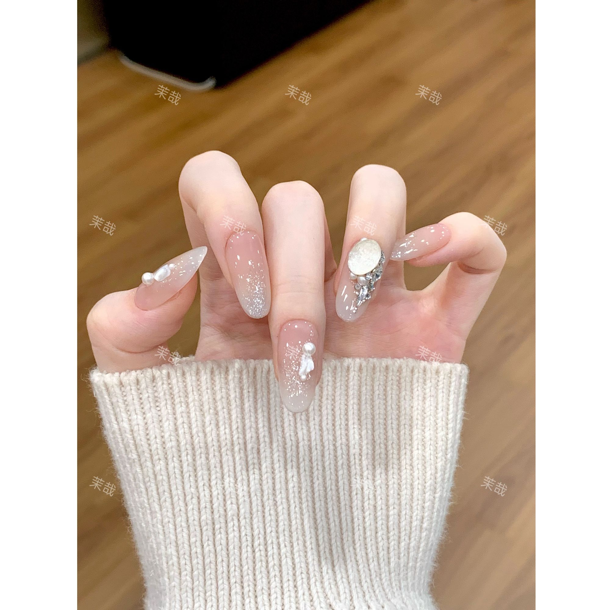 茉哉III现货【施家全华钻/欲感微光】纯手工拆卸穿戴甲A4808