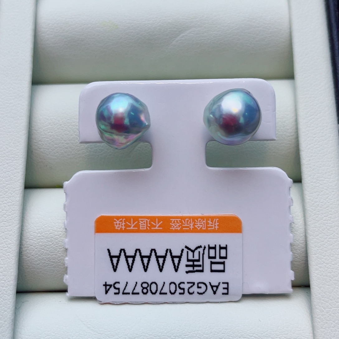 银S925镶嵌海水珍珠耳饰w21