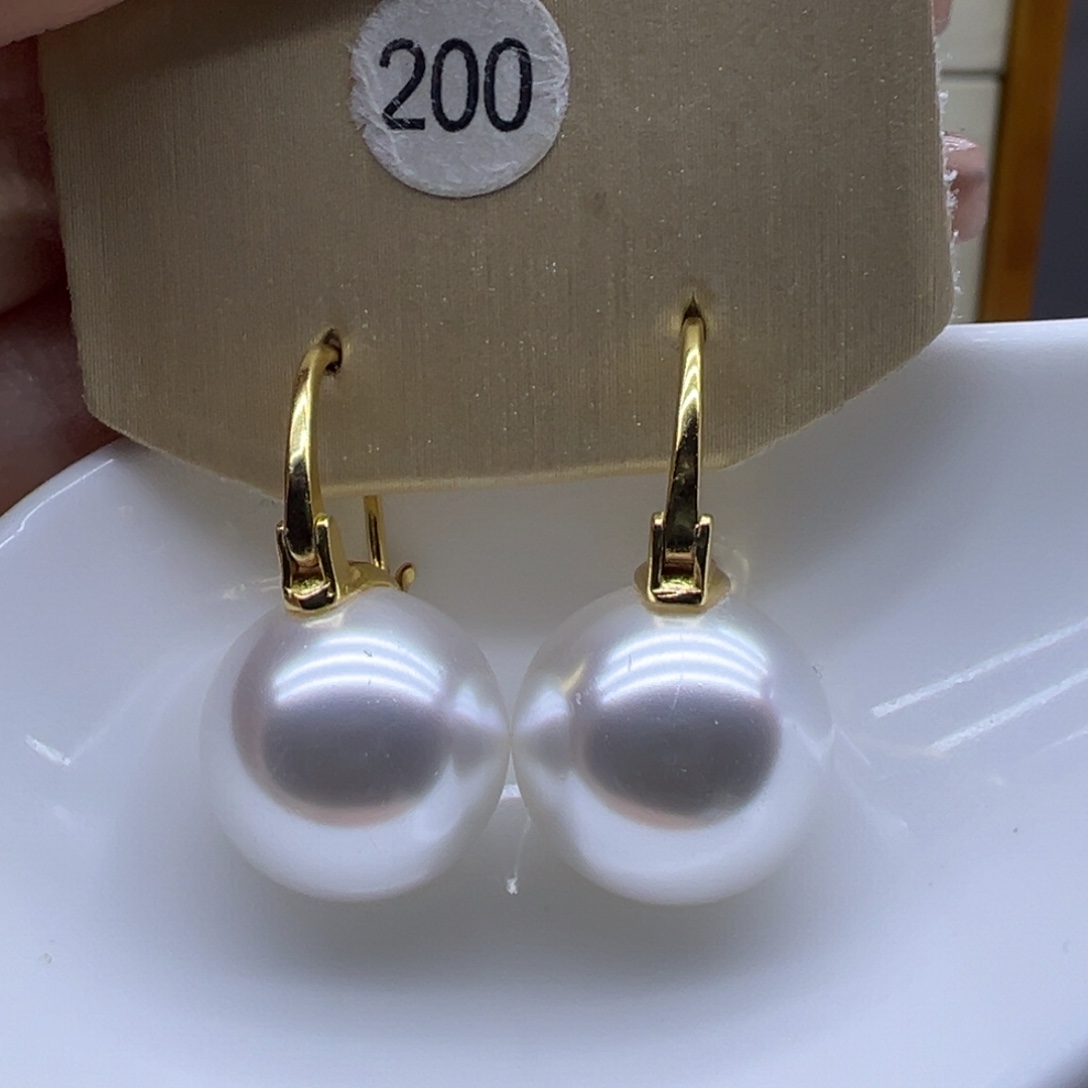 耳饰银S925镶嵌淡水珍珠