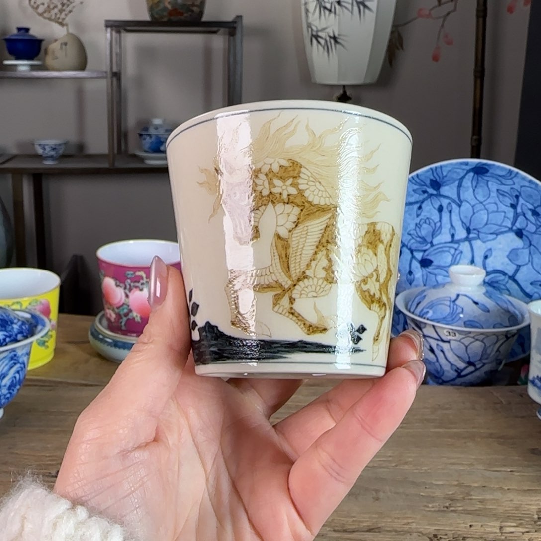 杯景德镇陶瓷柴烧多人