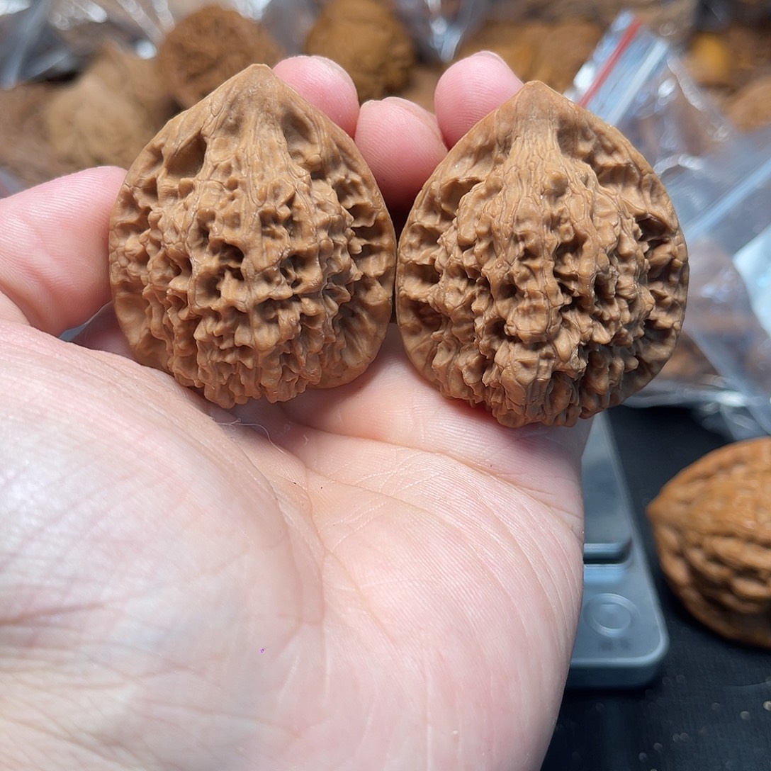 1文玩核桃麒麟纹官帽40-051