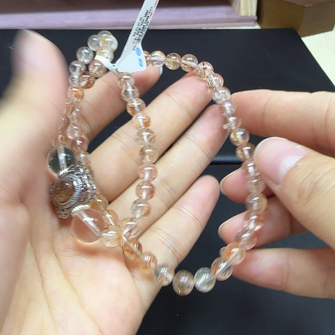 水晶手链未镶嵌黑金超