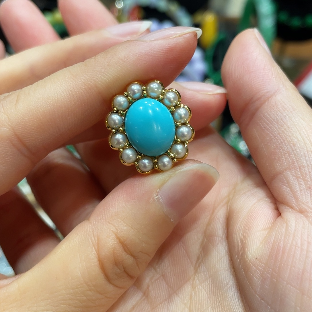 我***欢绿松石合金戒指闪购商品