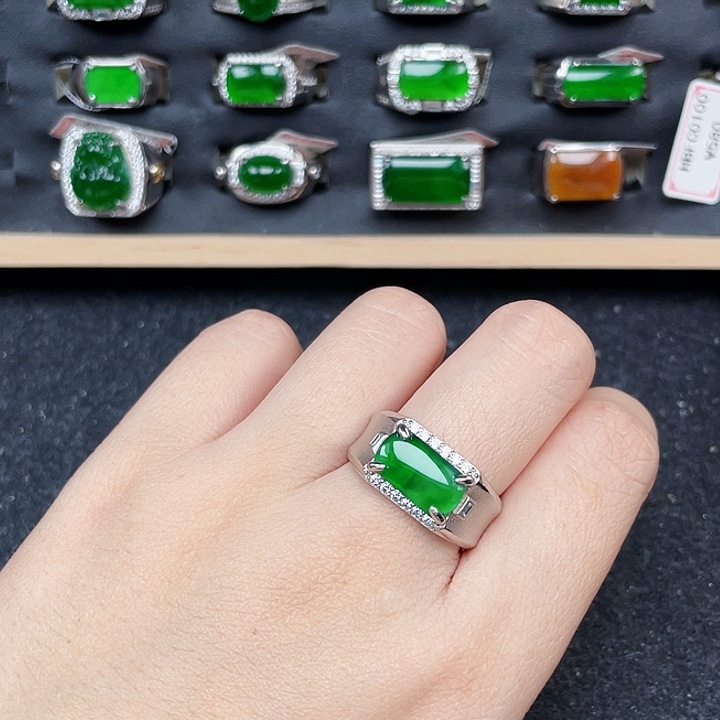 翡翠银S925镶嵌戒指用****9编号没有运费险