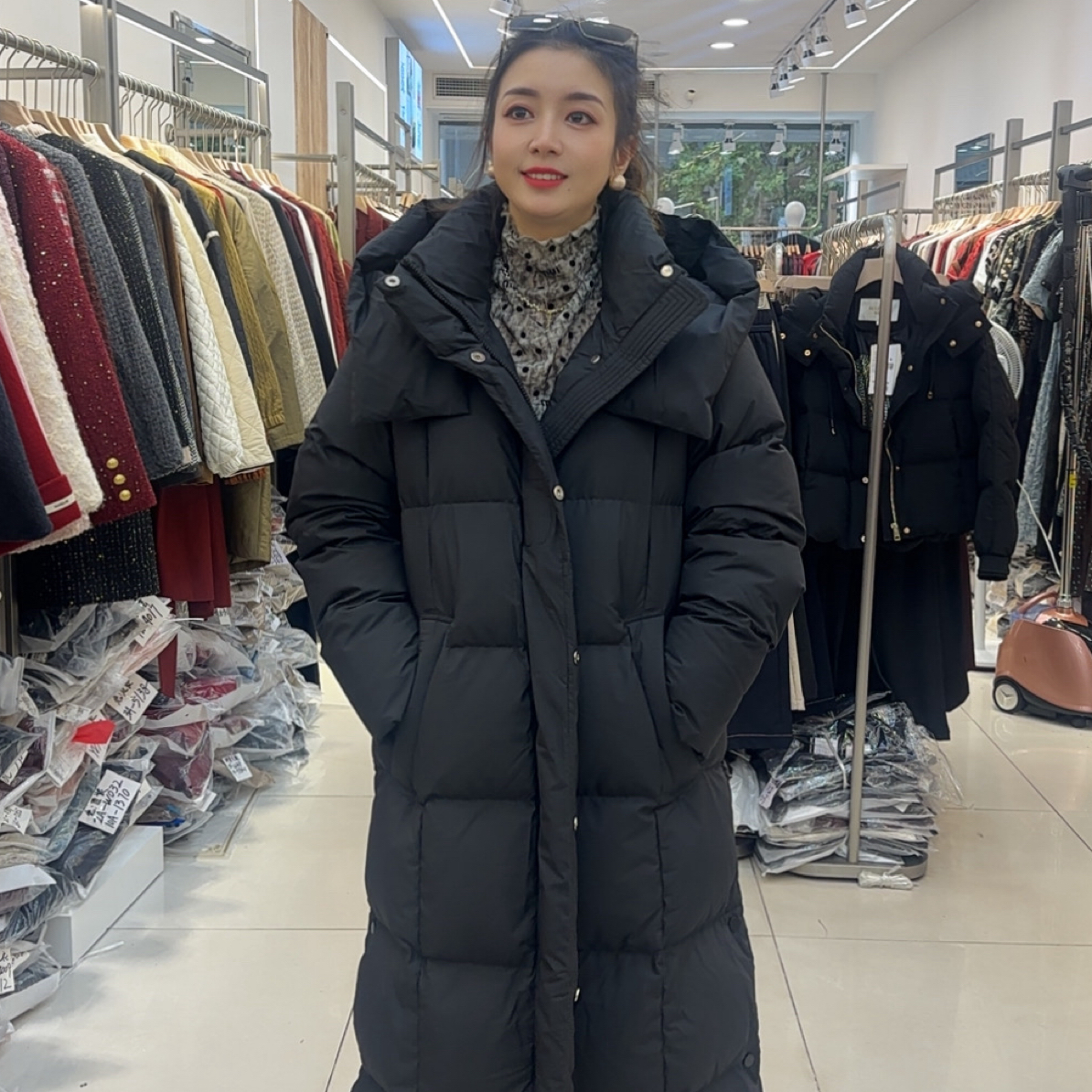 长款保暖中长款冬季百搭合格品连帽女款秋冬