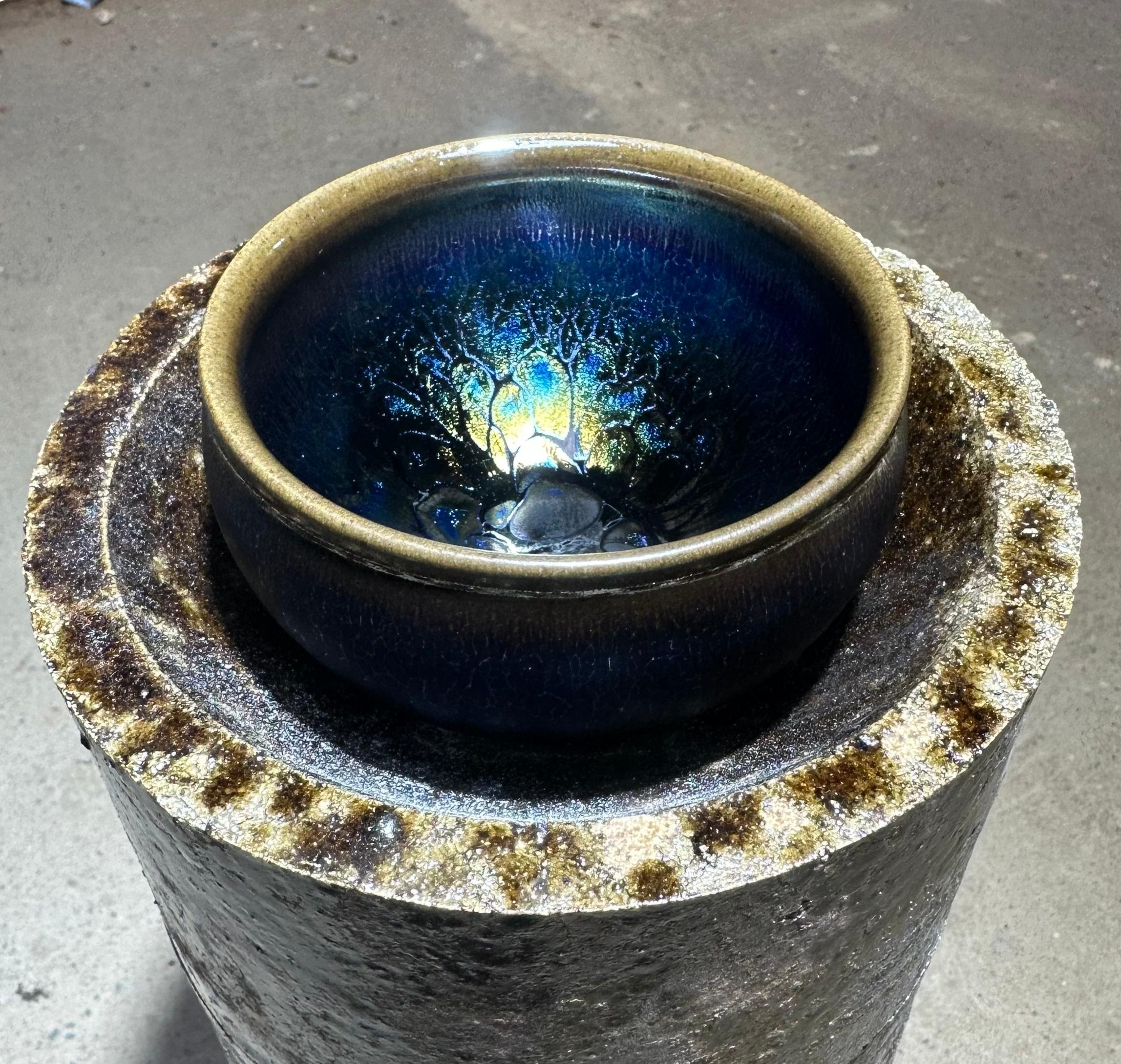 建窑建盏 七彩莲花 将军杯.