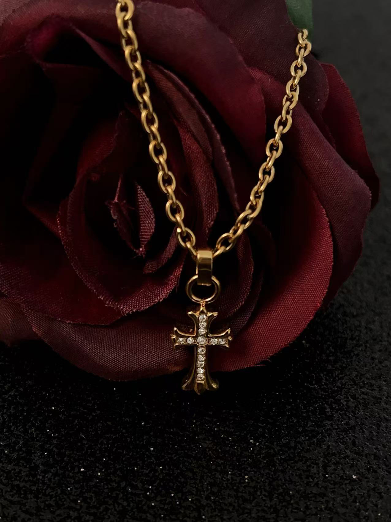 钛钢项链 Baby小十字架项链锁骨链百搭轻奢不掉色项链高级可调节