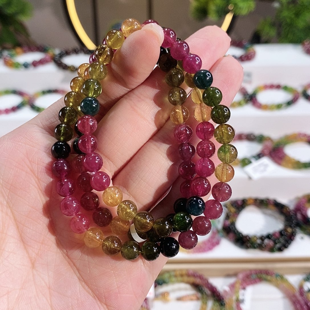 手串未镶嵌碧玺G2298三圈颜色微差