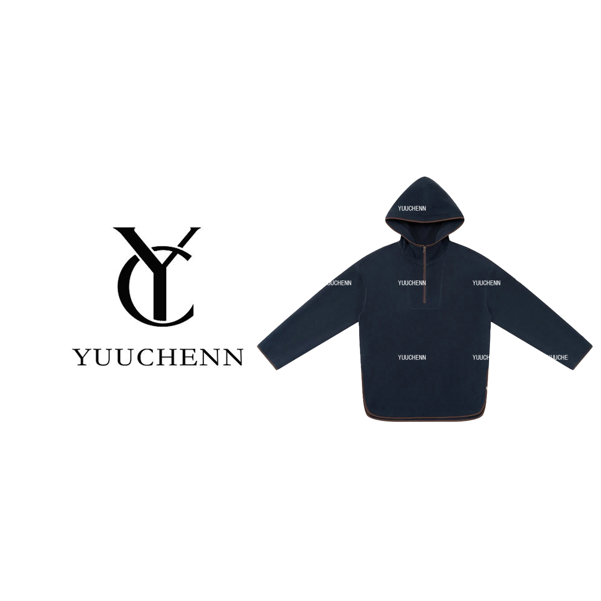 YUUCHENN休闲风拉链卫衣女半高领时尚百搭外套上衣CC2C1647