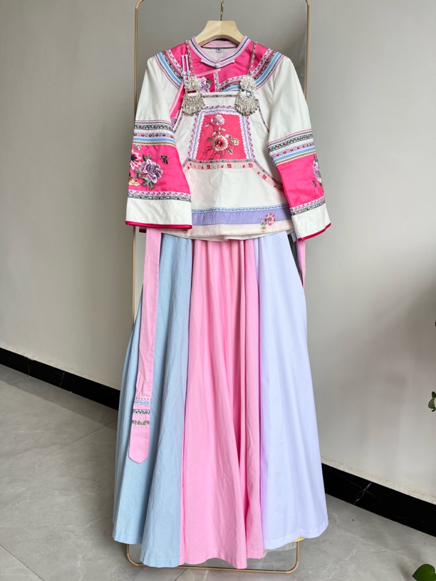 布依族壮族民族风透气刺绣七分袖夏季清新日常上衣