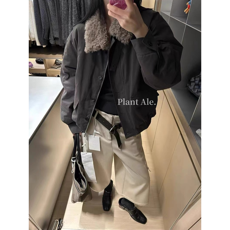 时尚百搭毛毛领韩系保暖棉服女冬季加厚新款派克服高端外套