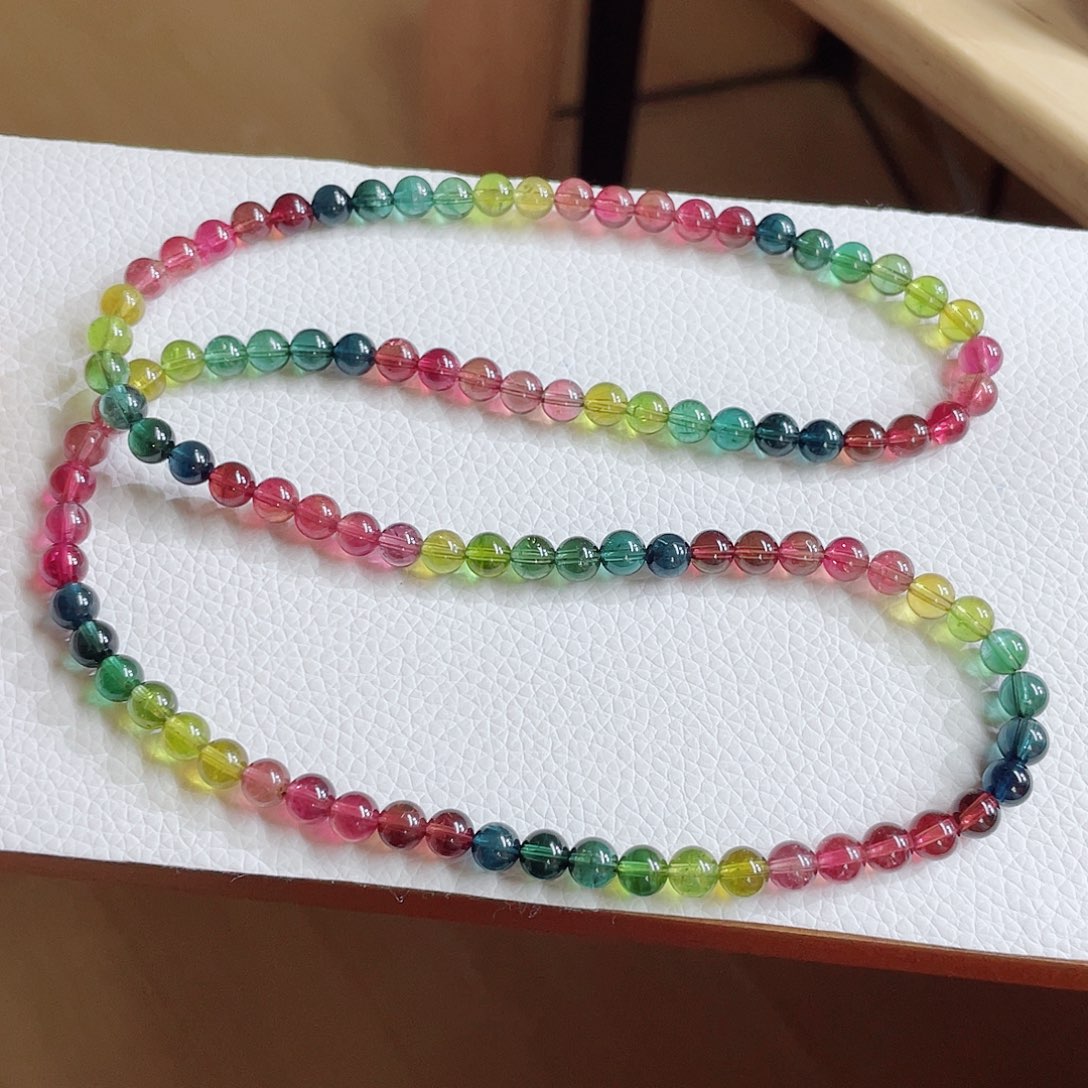 碧玺未镶嵌手链5.9mm左右