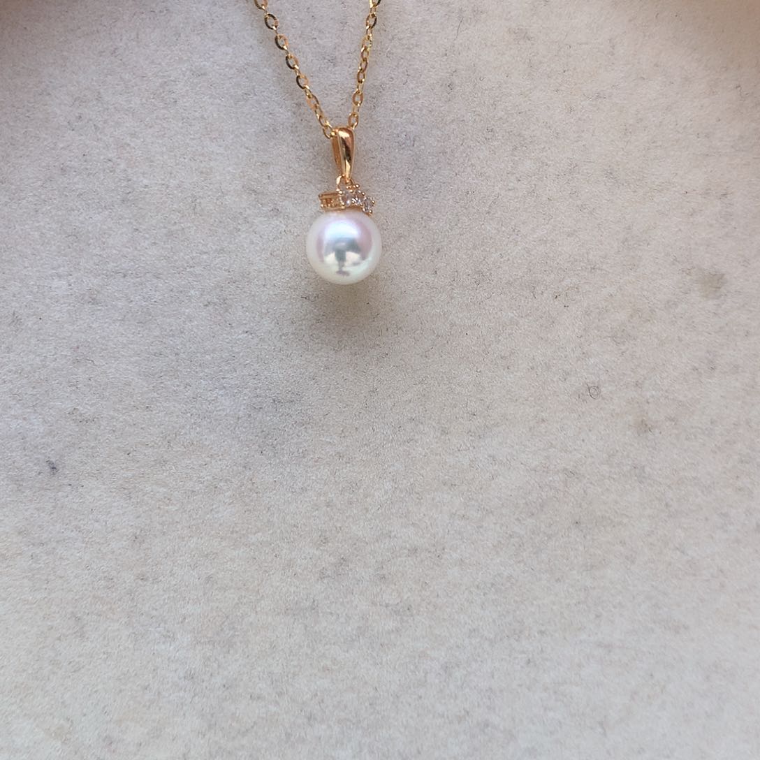 海水珍珠7-7.5mm ak睫毛银S925镶嵌