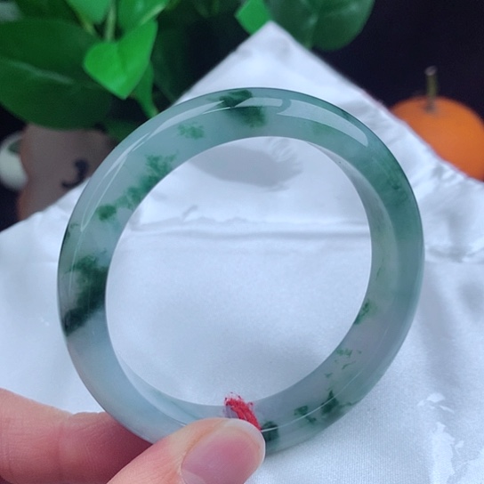 翡翠手镯未镶嵌   正圈54-55 冰飘花