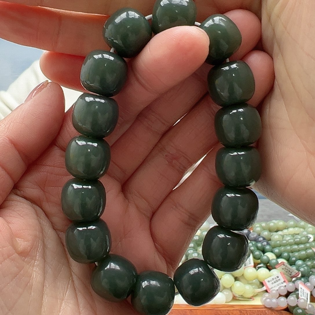 和田玉手串未镶嵌14且末