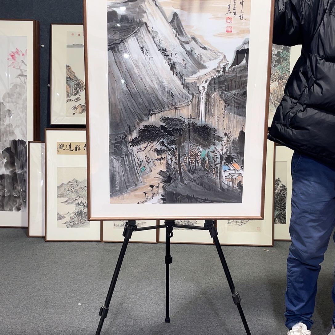 国画手绘画作品带框