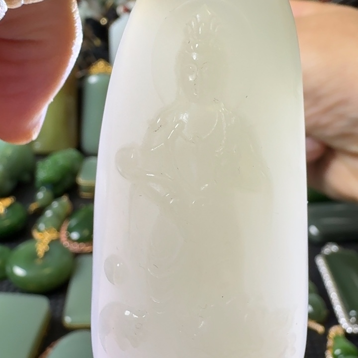 颈饰未镶嵌和田玉羊脂白玉观音66✖️30厚20