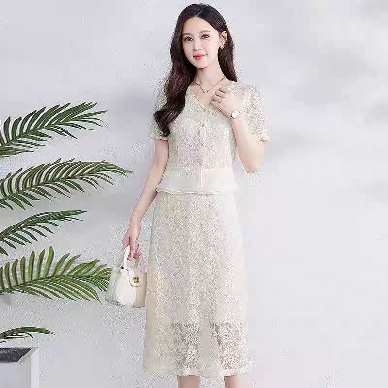 【SY495】2025年夏季新款气质减龄女神范遮肚子显瘦假两件连衣裙