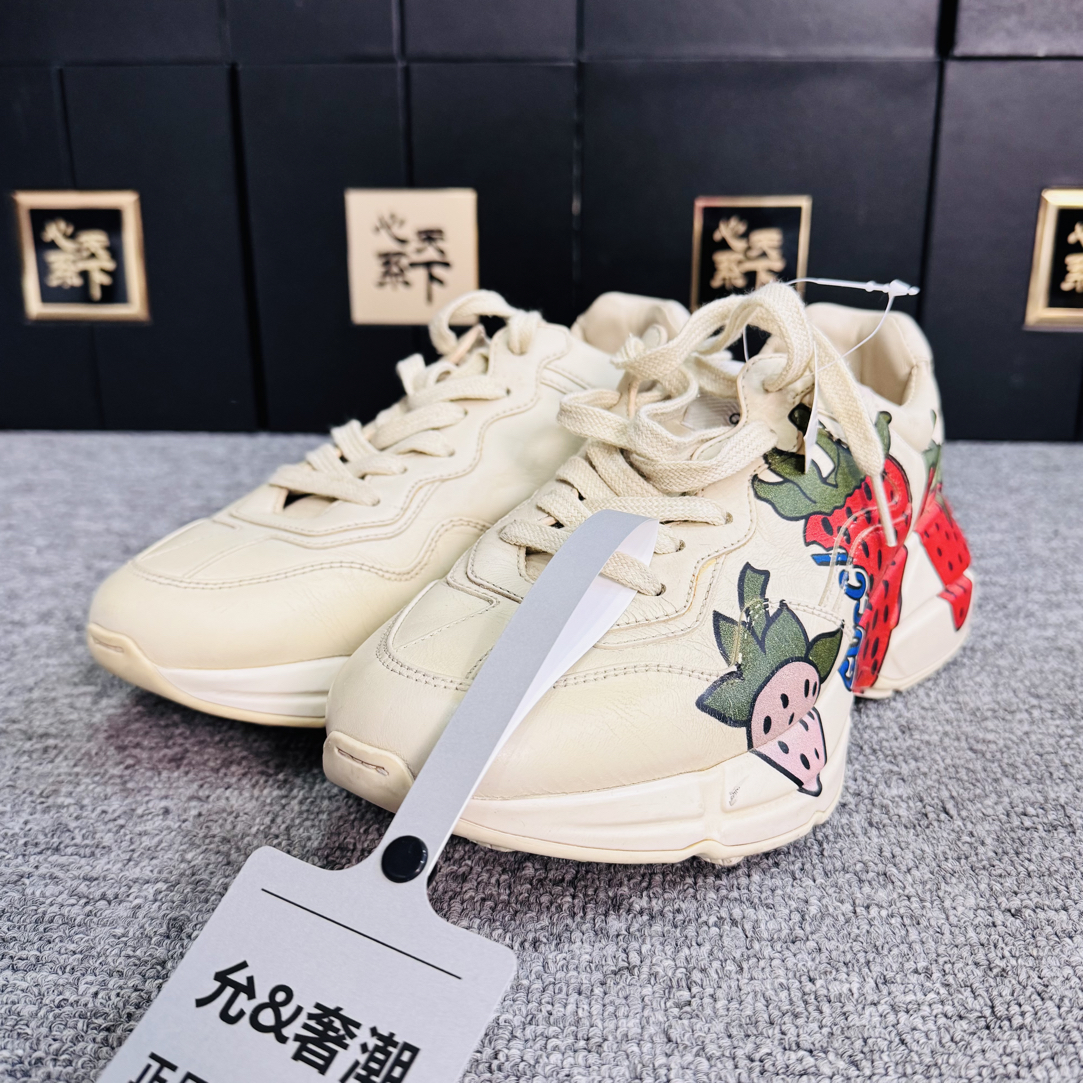 95新 GUCCI/古驰 rhyton草莓老爹鞋36码ysc4557