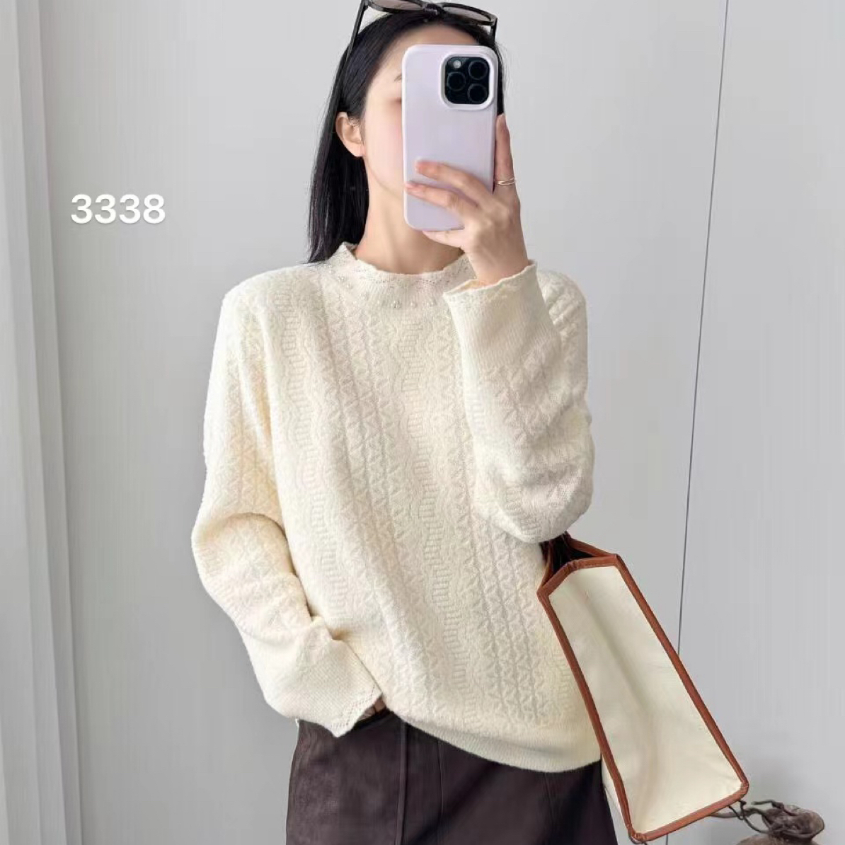 3338 高品质面料大码女装加绒加厚毛衣