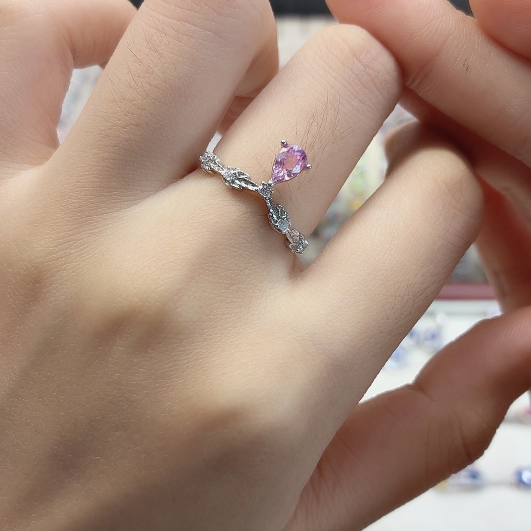 戒指蓝宝石银S925镶嵌