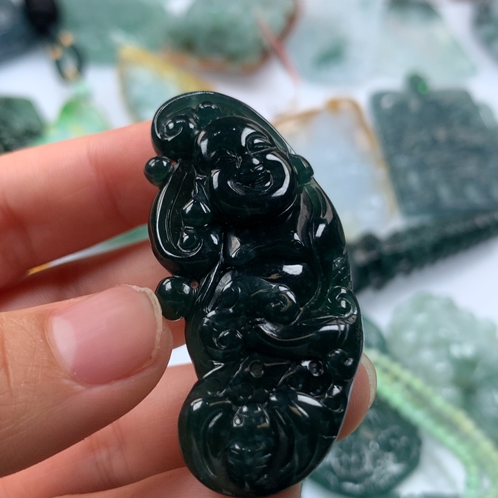 翡翠颈饰未镶嵌保真天然A货翡翠