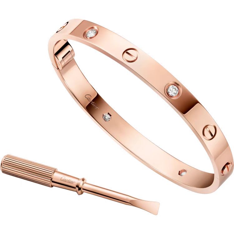 99新 Cartier/卡地亚 壹臻/18k玫瑰金宽版手镯 17 91541631