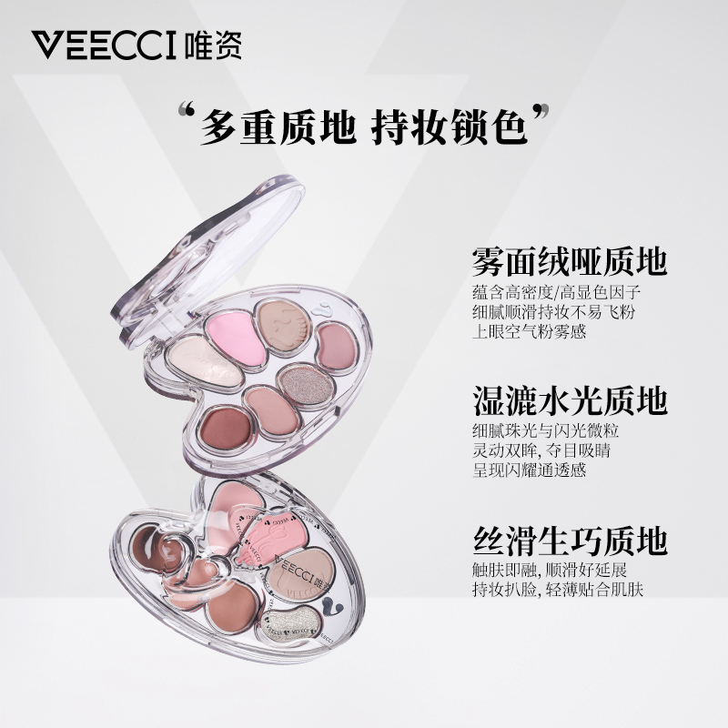 【达人专属】唯资大艺术家七色眼影盘珠光闪耀显色大地色上色一体盘