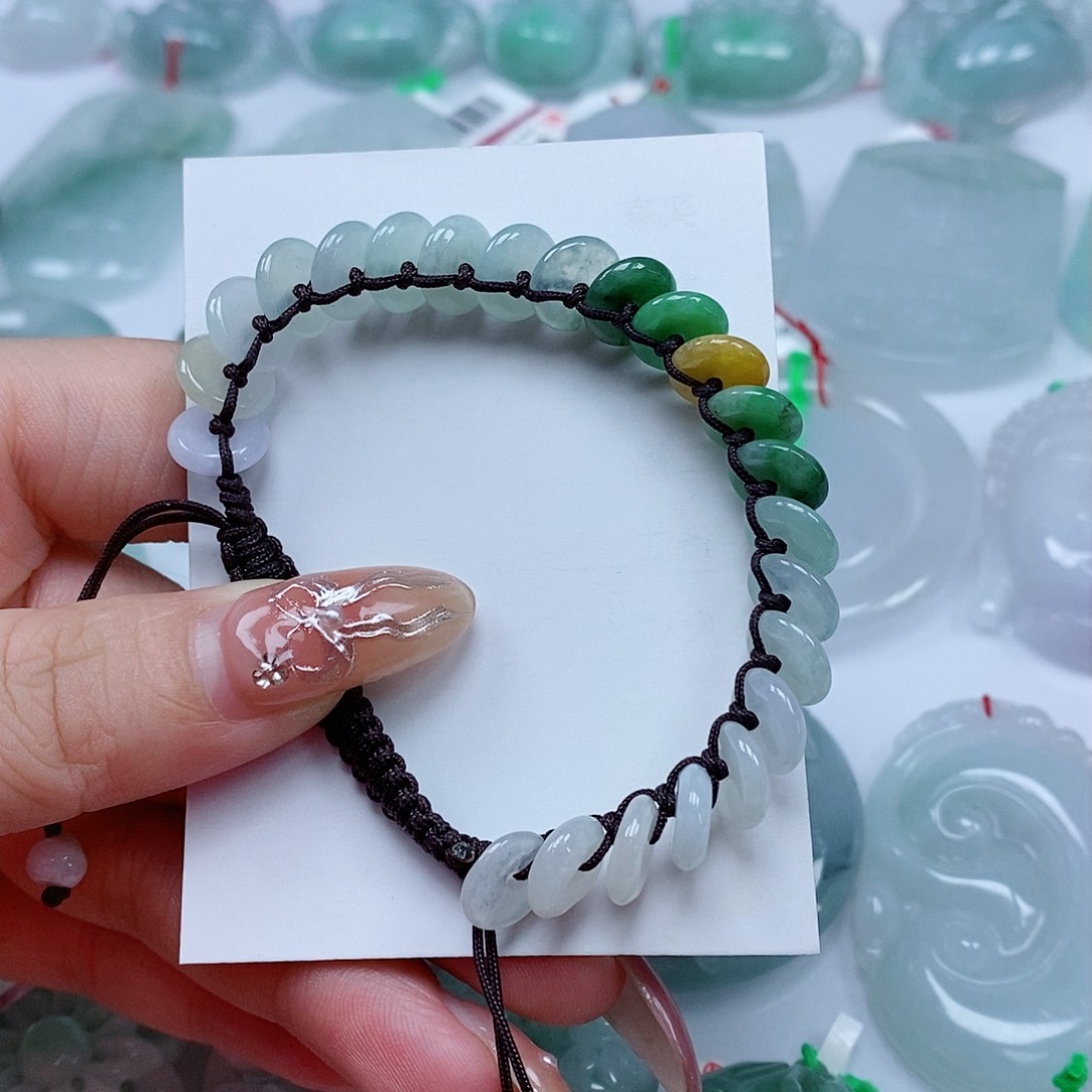 颈饰未镶嵌翡翠天然翡翠手串