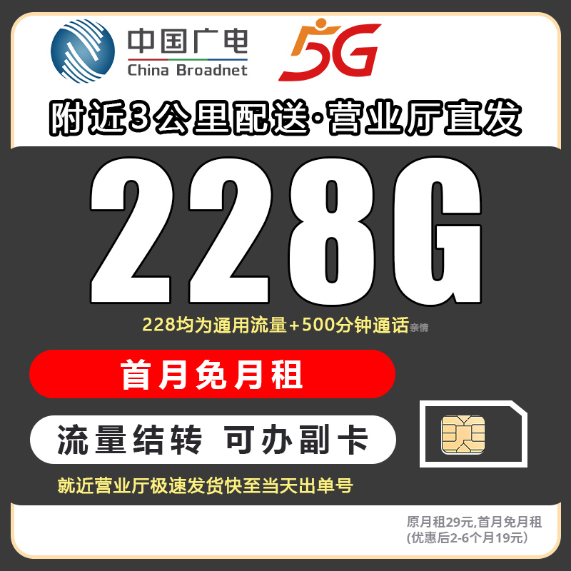中国广电流量卡广电卡5G流量卡官方正品电话卡中国广电L9b