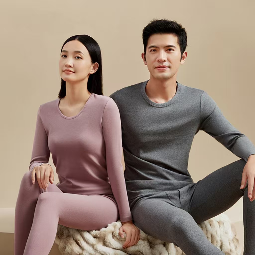  C6  紫咖  女低领德绒阳离子保暖套装280g