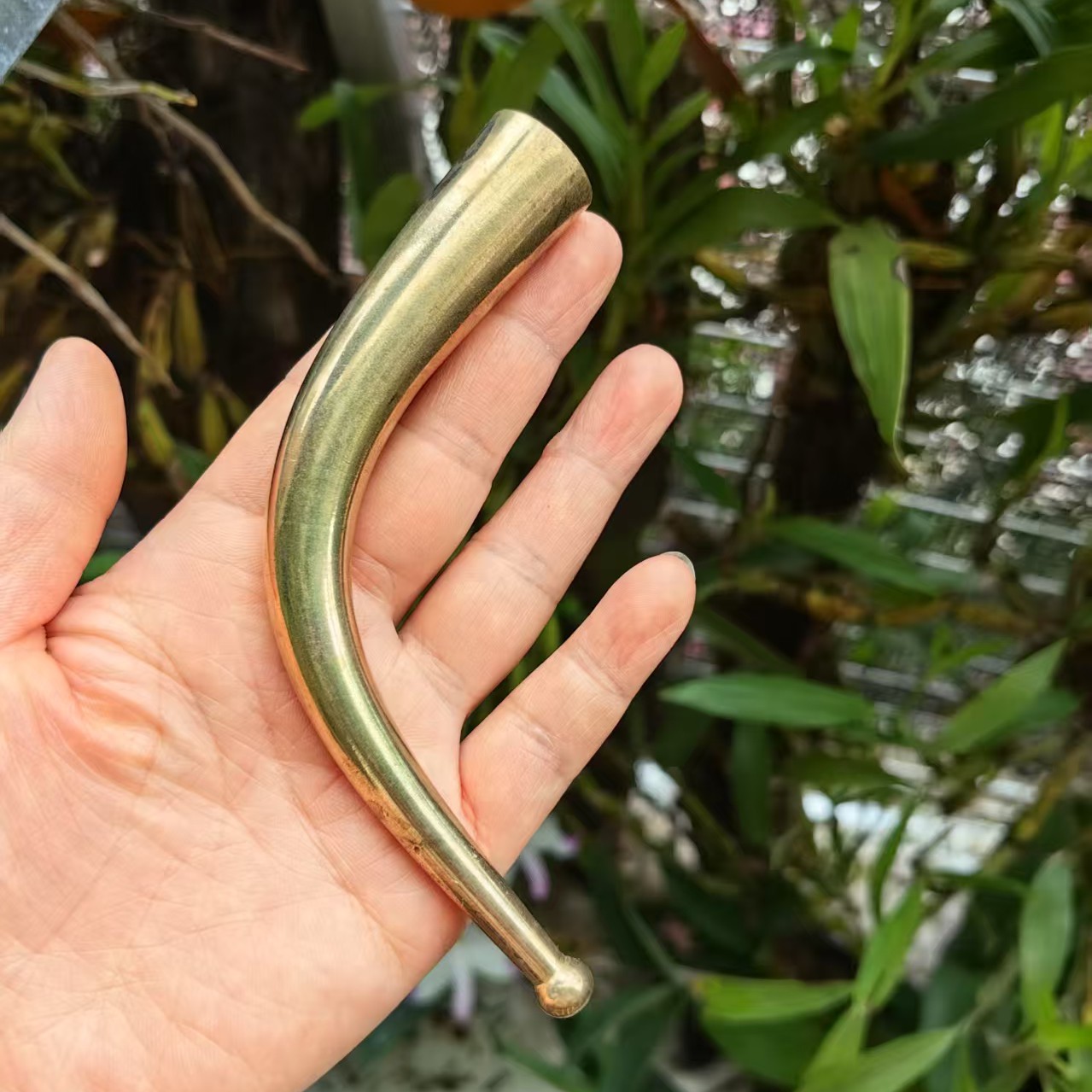 新款纯铜弯烟嘴竹子烟杆配件老式烟斗配嘴外径1.1到3.2公分可选