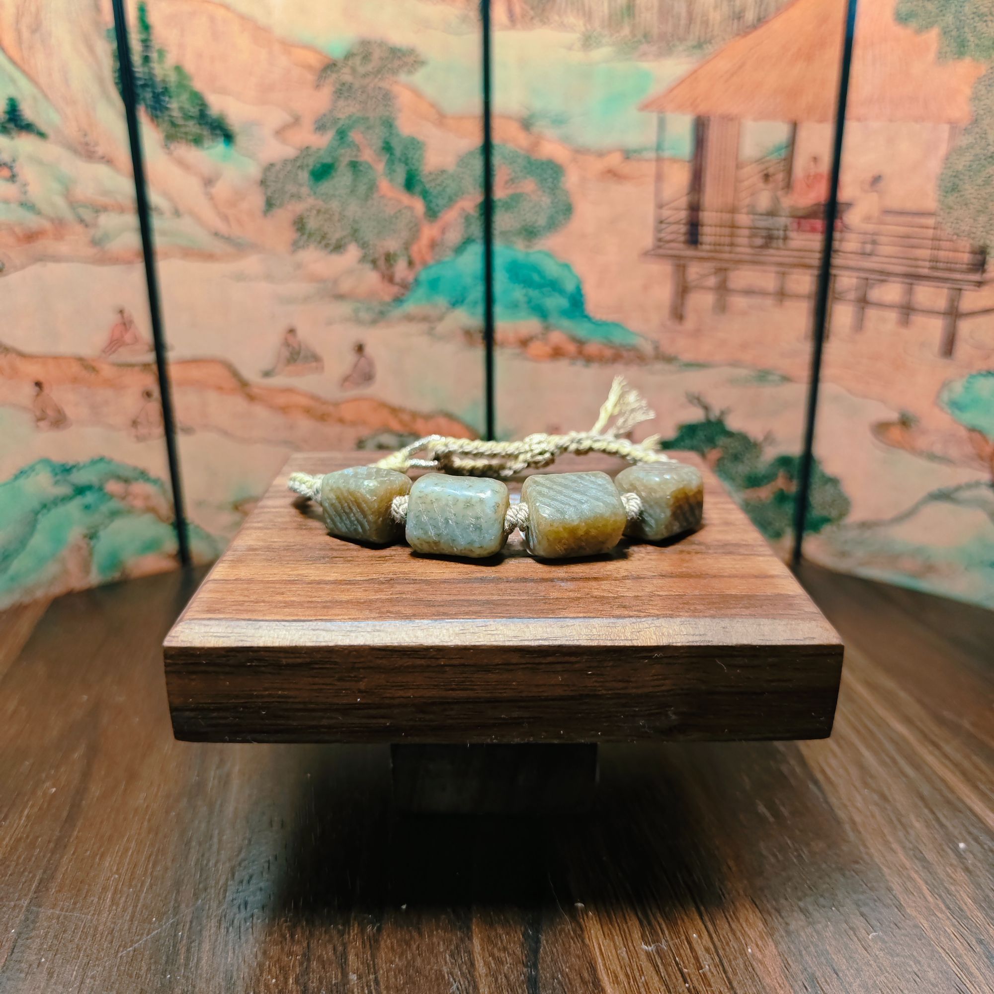 Z和田玉小方糖手链0897