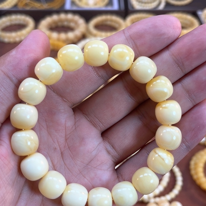未镶嵌蜜蜡手串纯天然俄料白蜡高桩老型