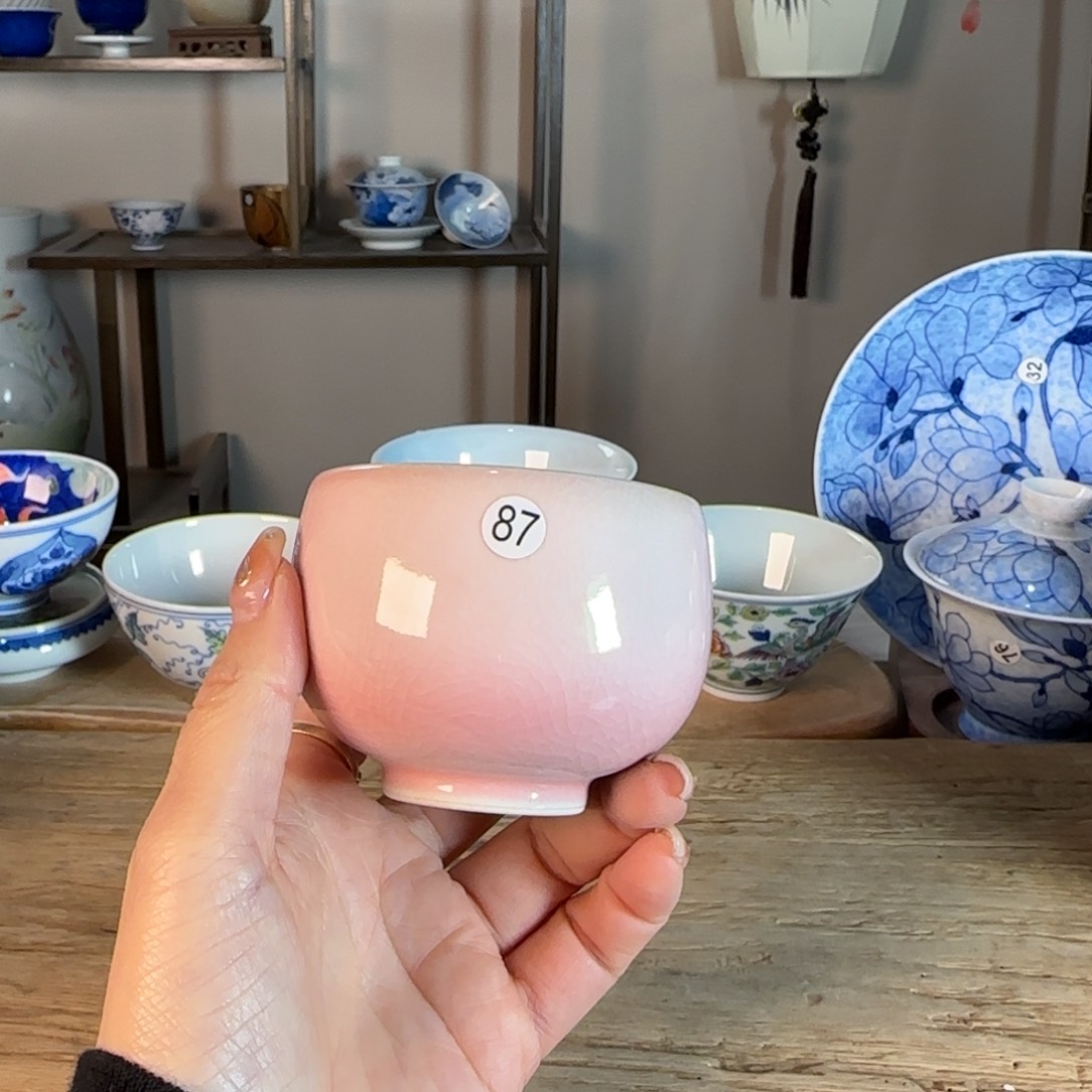 杯景德镇陶瓷柴烧多人