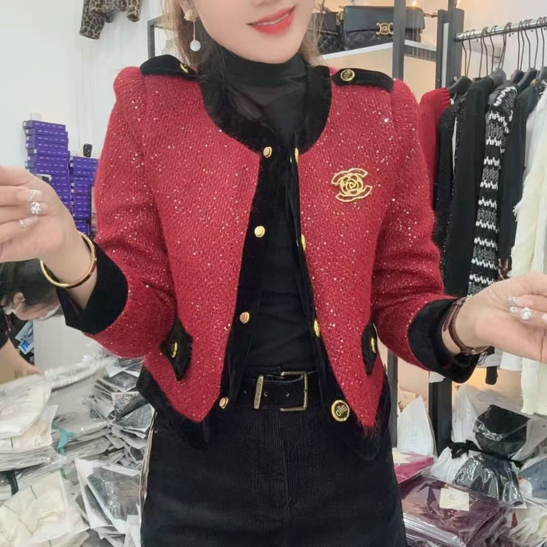 8891新款轻奢小香风毛呢外套女时尚名媛气质短款上衣